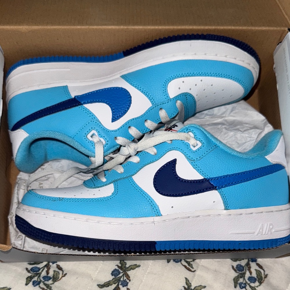 Nike Air Force 1 Low Blue and White Sneakers